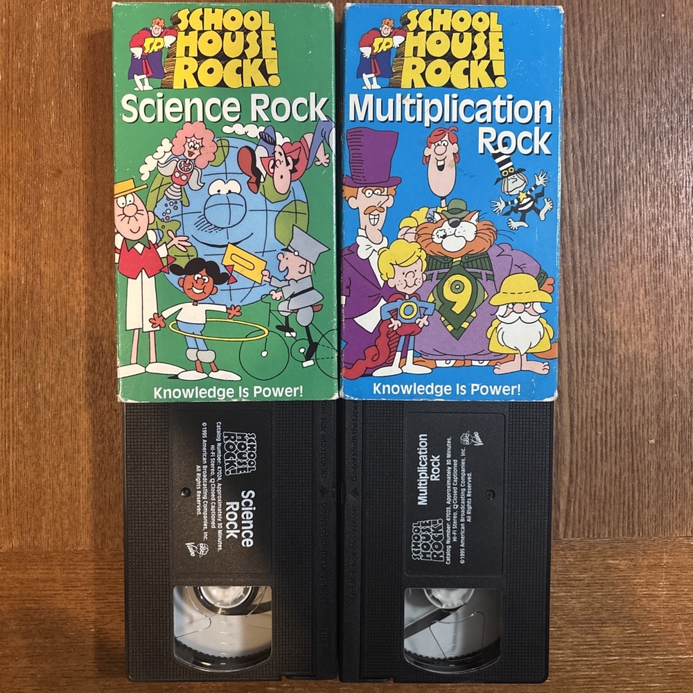 Lot 2 SCHOOL HOUSE ROCK! Vhs Video Tapes Multiplication SCIENCE‎ Educational